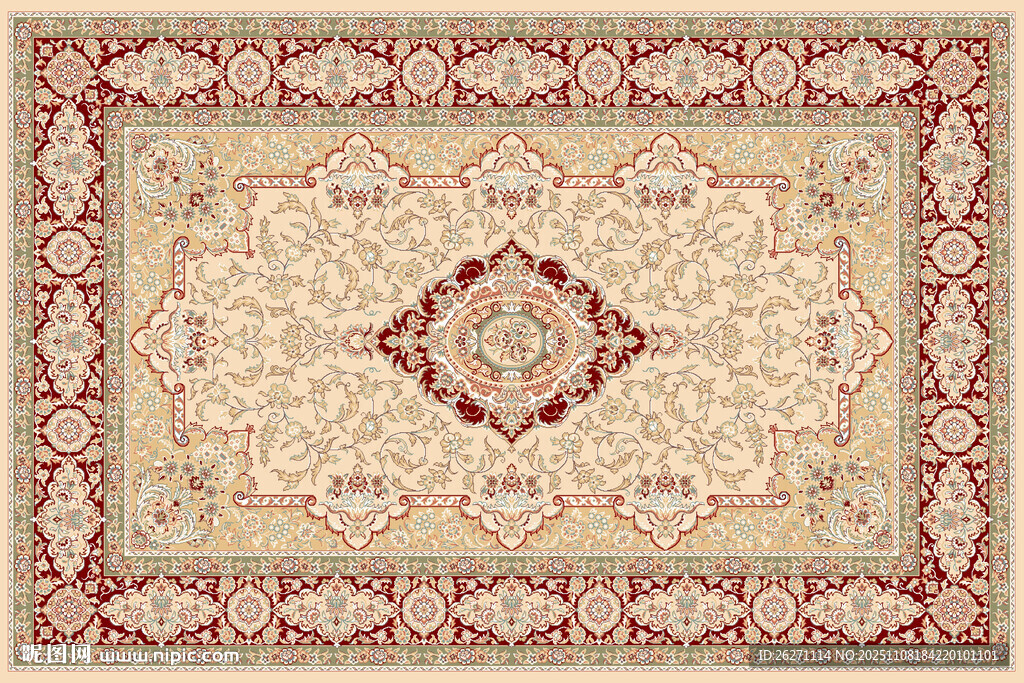 古典花紋精美地毯圖案