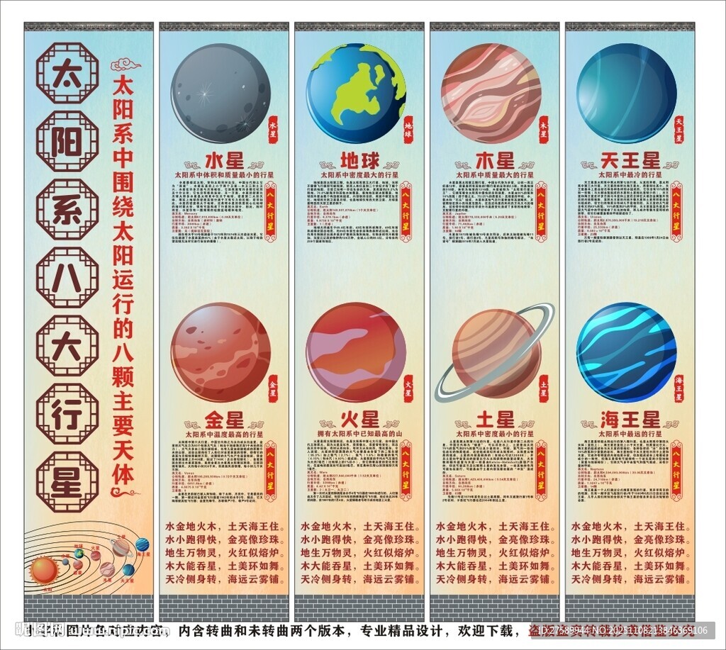 八大行星海報(bào)展板掛畫文化墻