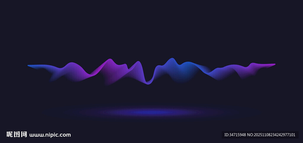 炫彩動感波形背景矢量圖