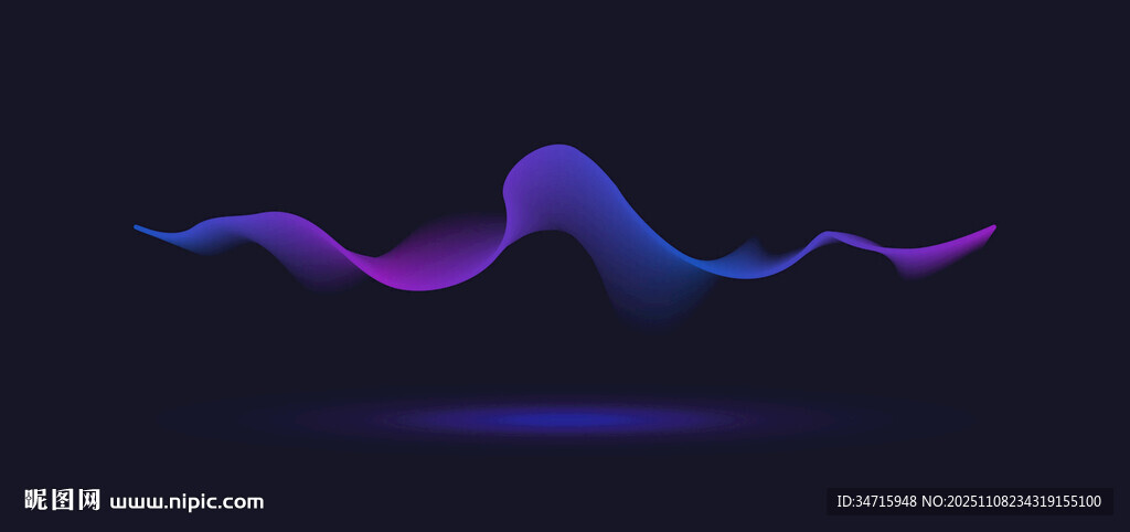 紫色動(dòng)感波浪圖形元素矢量圖
