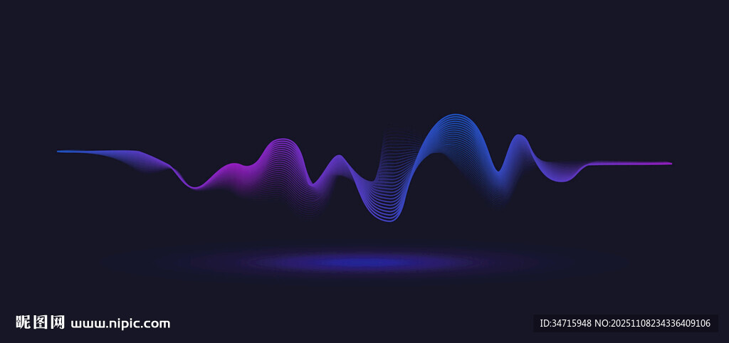 動(dòng)感炫彩音頻波形矢量圖