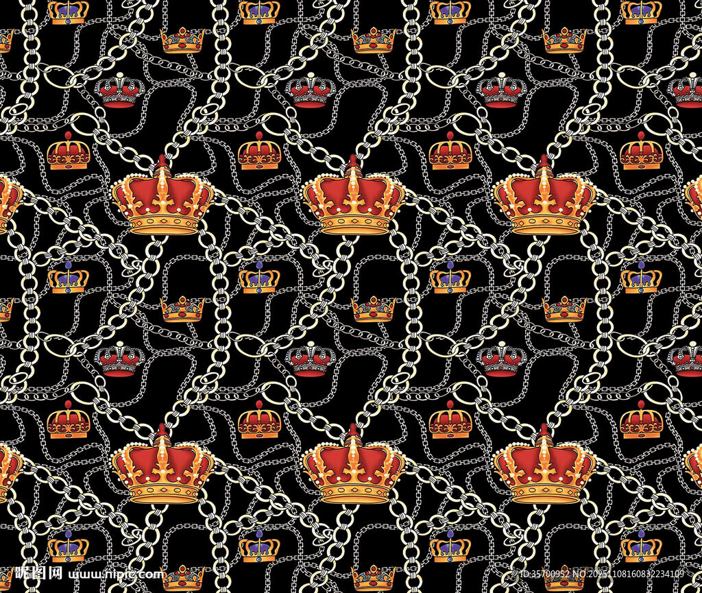 皇冠鏈條圖案黑色背景紋理