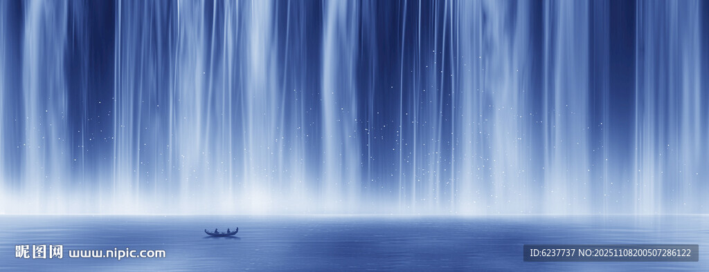 國(guó)畫瀑布山水