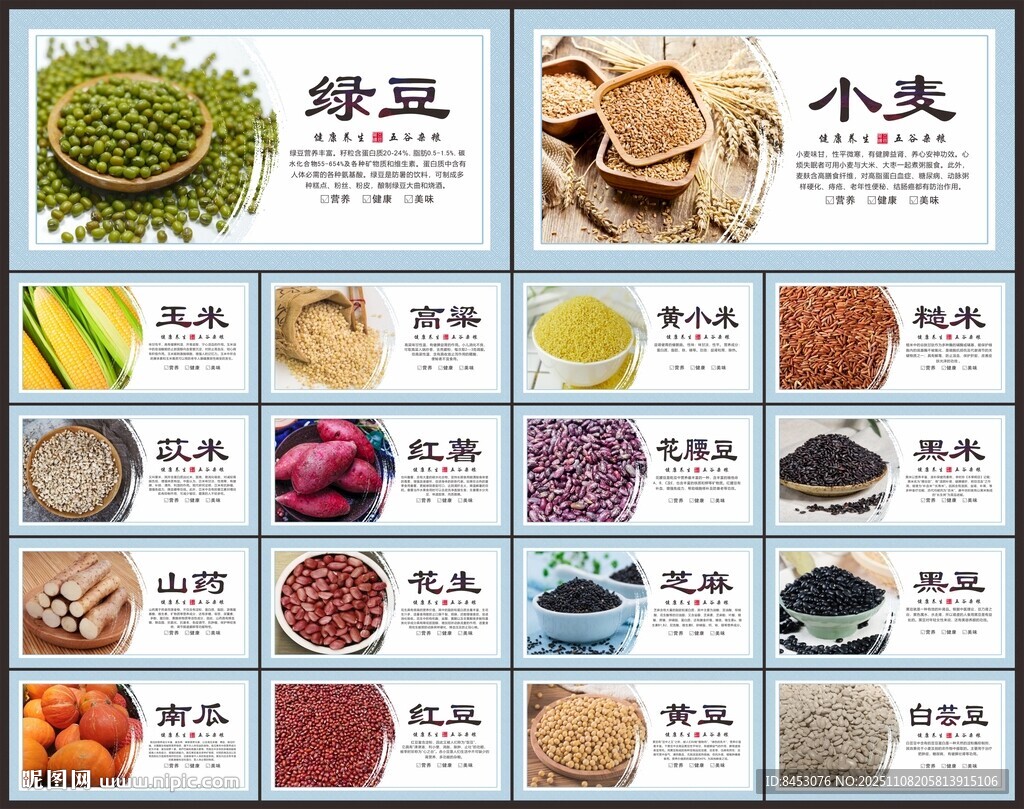 五谷雜糧文化展板
