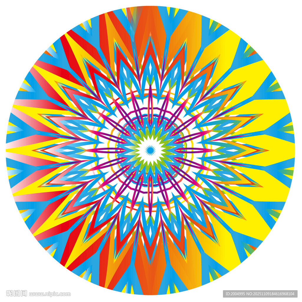 絢麗多彩圓形幾何圖案