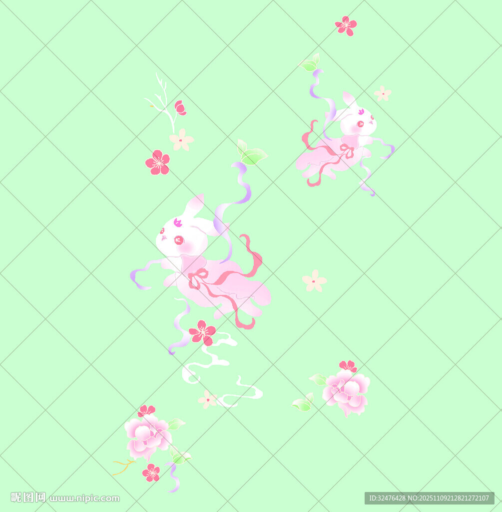 清新粉色花卉圖案背景