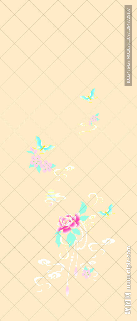 夢幻花朵圖案背景