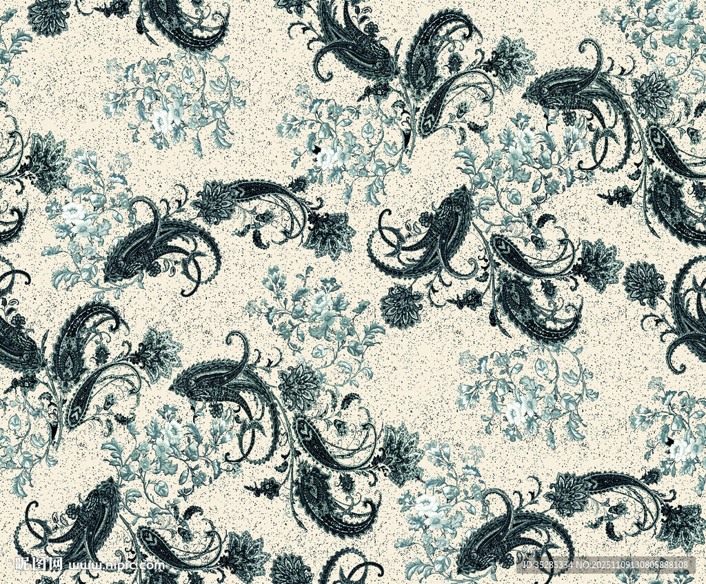 復(fù)古風(fēng)海馬海藻圖案紋理