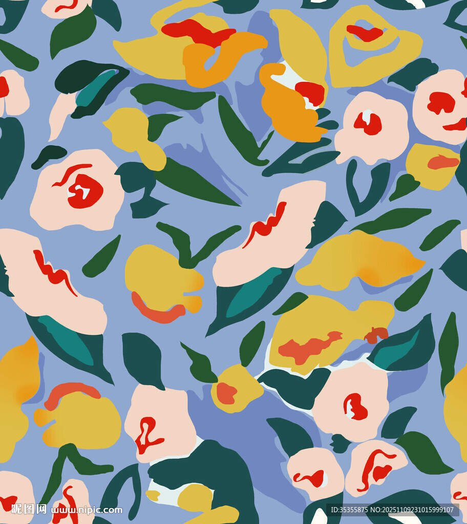 花卉圖案背景 清新色彩