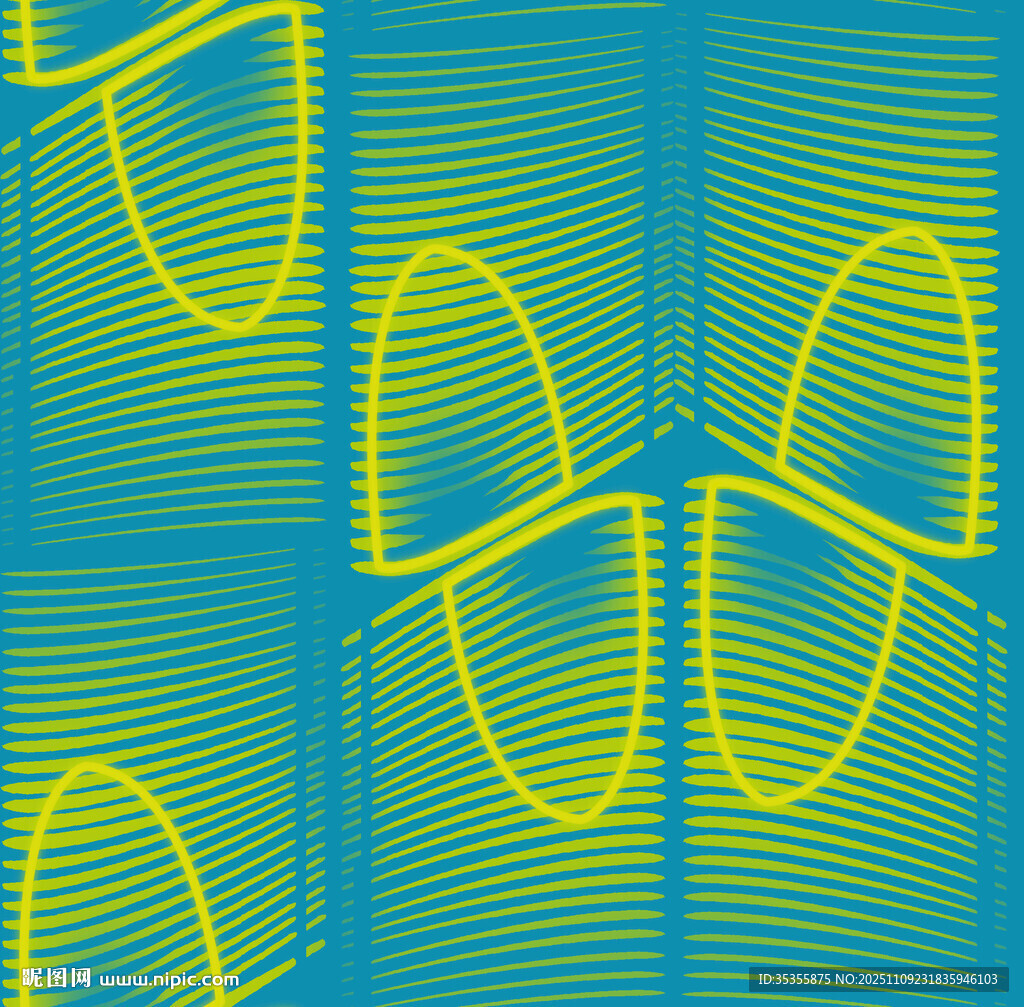 藍(lán)底黃線條幾何圖案