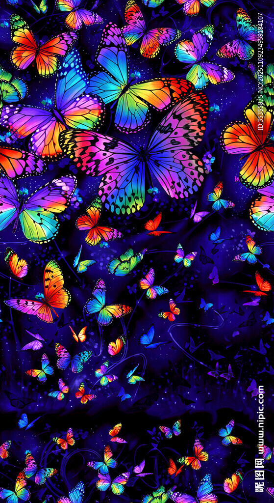 夢(mèng)幻多彩蝴蝶群