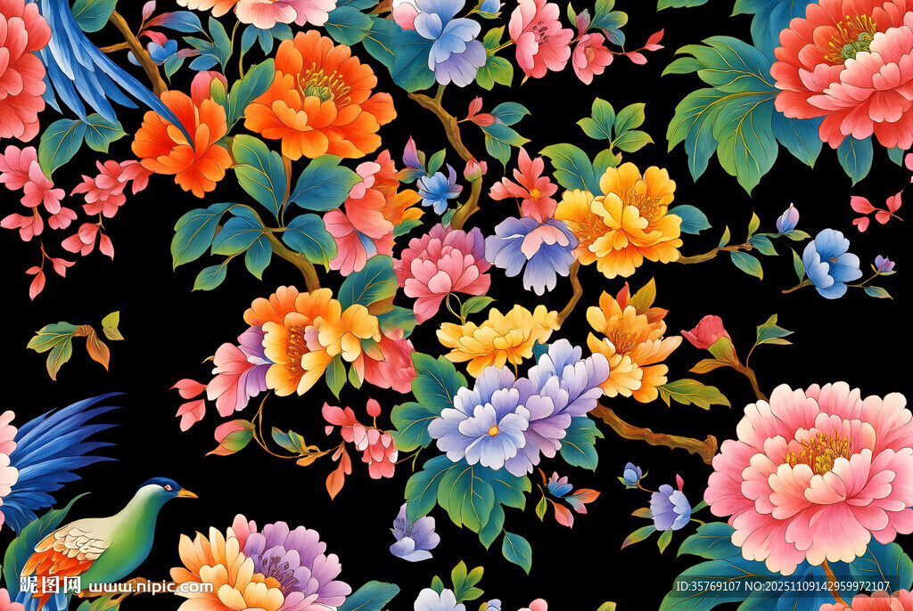 繁花似錦的絢麗花卉圖景