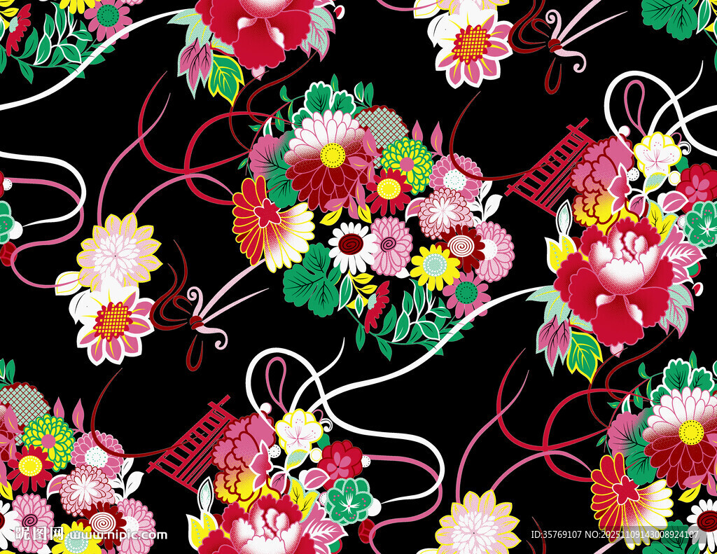 多彩花卉圖案靈動(dòng)又絢麗