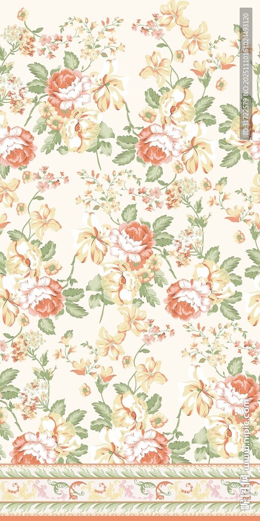 花卉圖案布料紋理