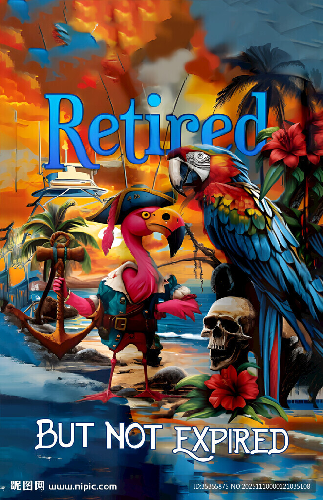 復(fù)古熱帶風(fēng)情插畫