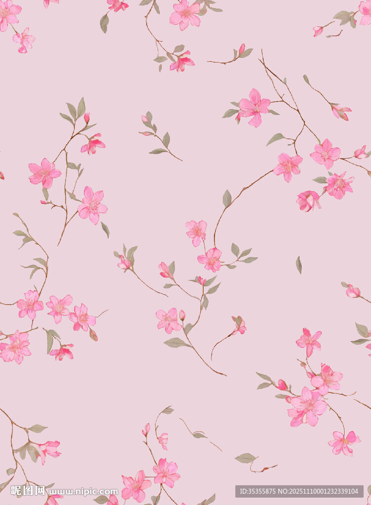 粉色花卉圖案背景紋理