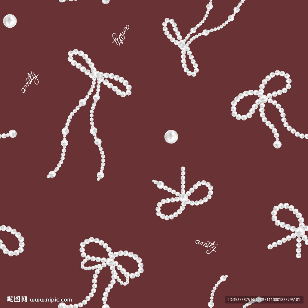 深紅色背景蝴蝶結(jié)圖案