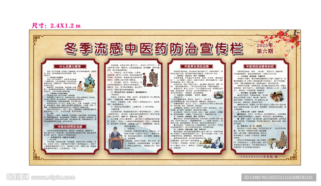 冬季流感中醫(yī)藥防治宣傳欄 展板