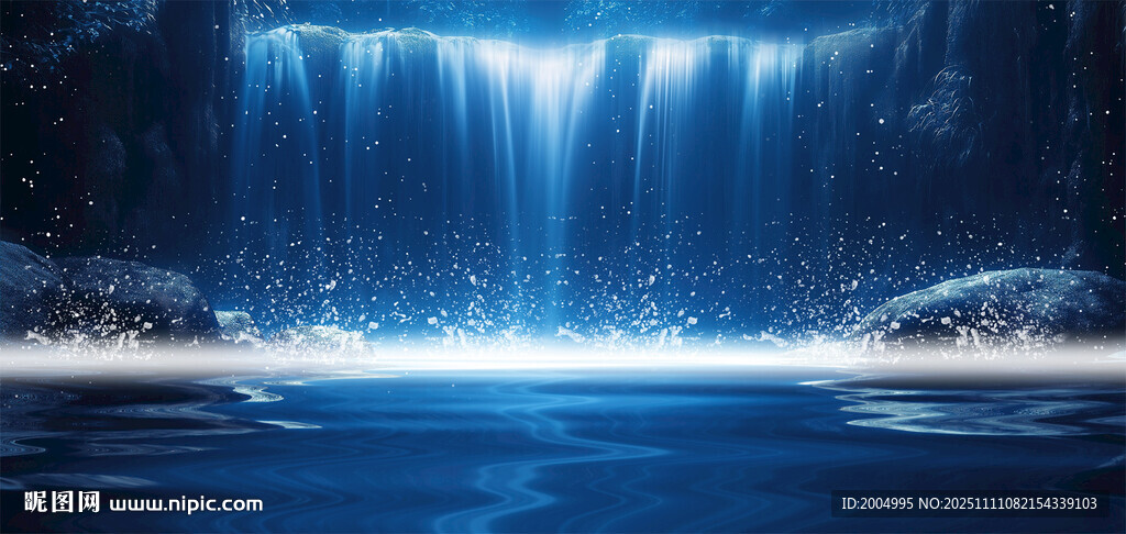 流水生財(cái)瀑布山水