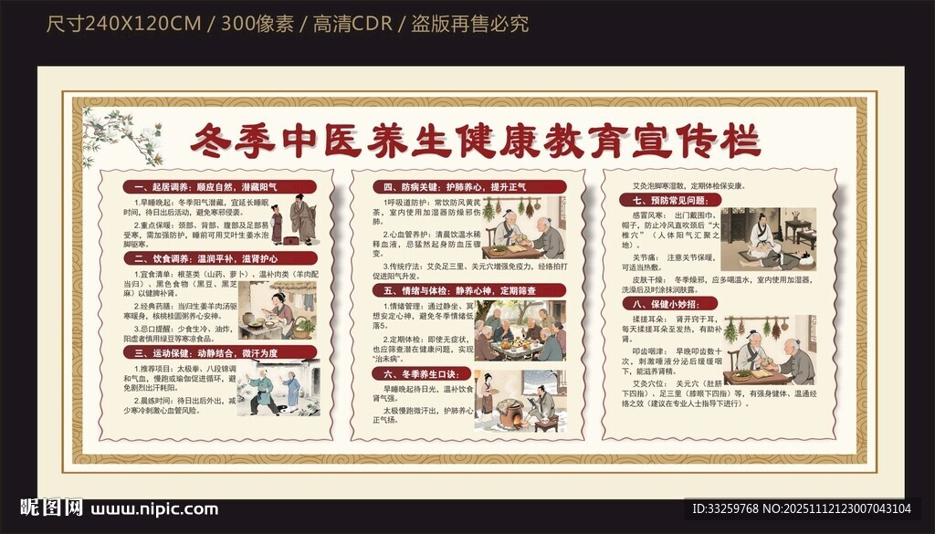 冬季中醫(yī)養(yǎng)生健康教育宣傳欄