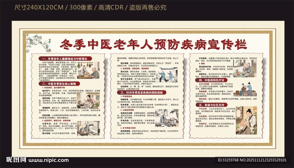 冬季中醫(yī)老年人預(yù)防疾病宣傳欄