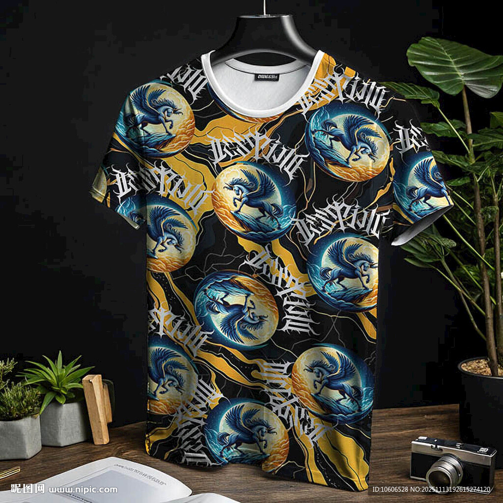 個性印花短袖T恤展示