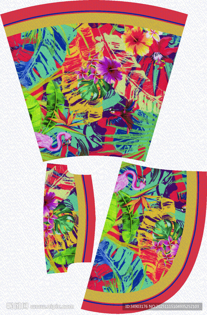 火烈鳥(niǎo)熱帶樹(shù)葉