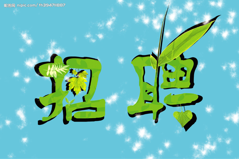 好看字体 招聘 绿色