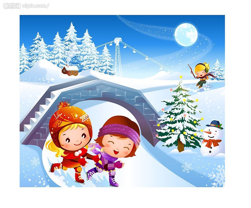 可爱的企鹅冬季在溜冰场溜冰活动插画图片素材_ID:420758081-Veer图库
