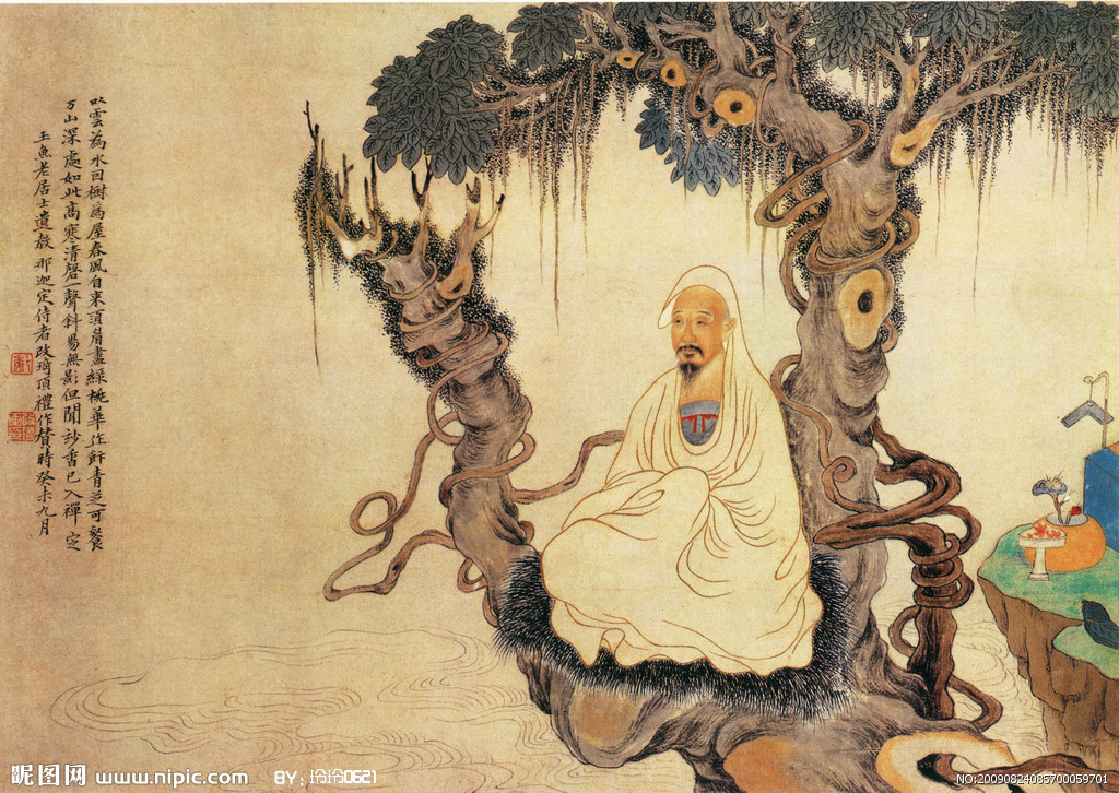 古装人物打坐图片