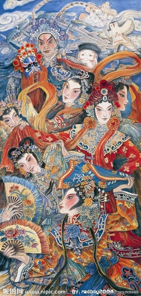 京剧水墨设计图__绘画书法_文化艺术_设计图库_昵图网nipic.com