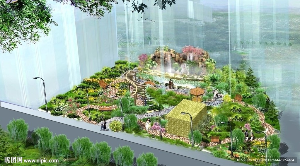 小区游园景观效果图