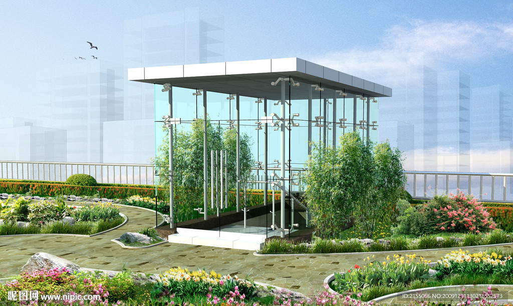 小区屋顶花园后期效果图3