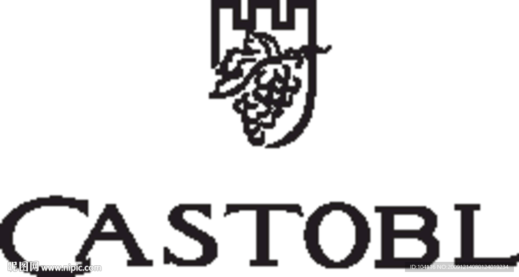 卡斯特葡萄酒矢量标志图片