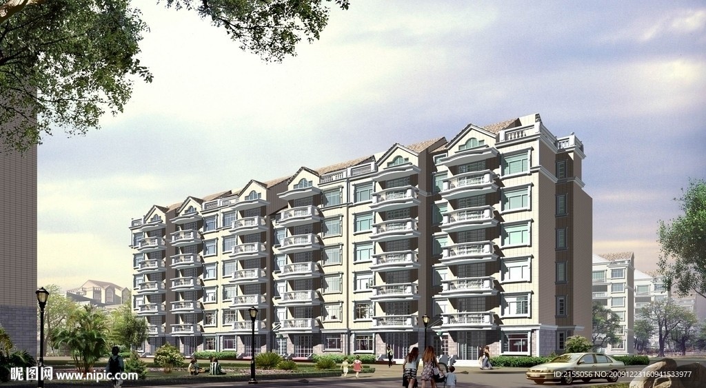 住宅楼建筑后期效果图