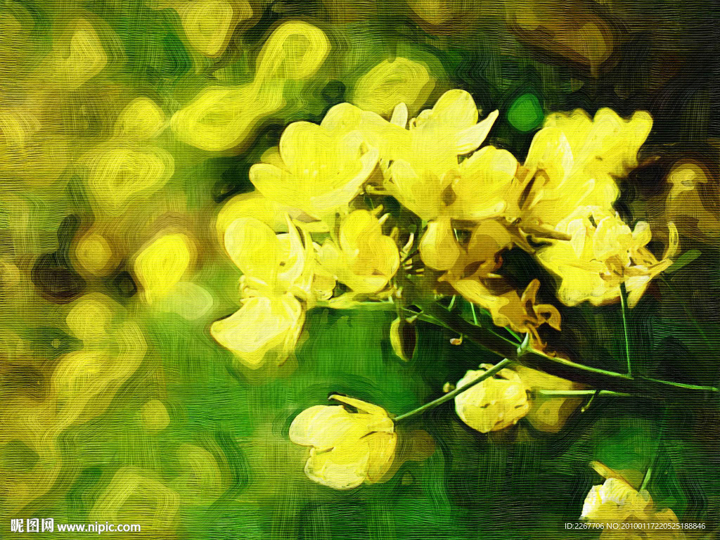 花草油画