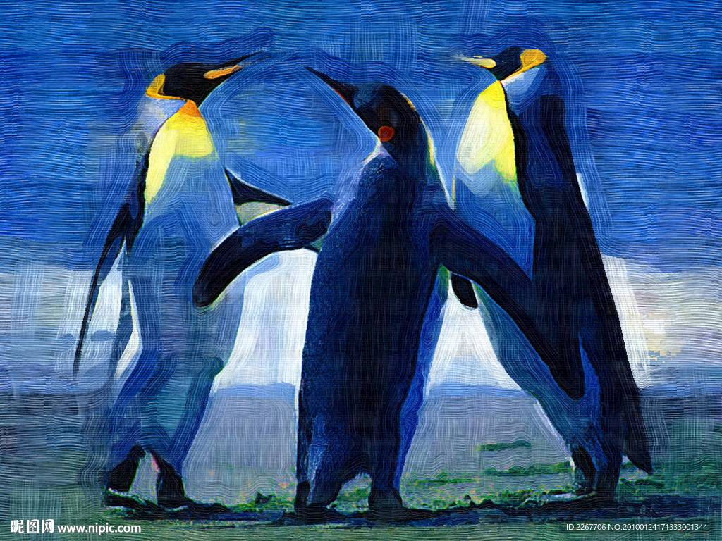 企鹅油画