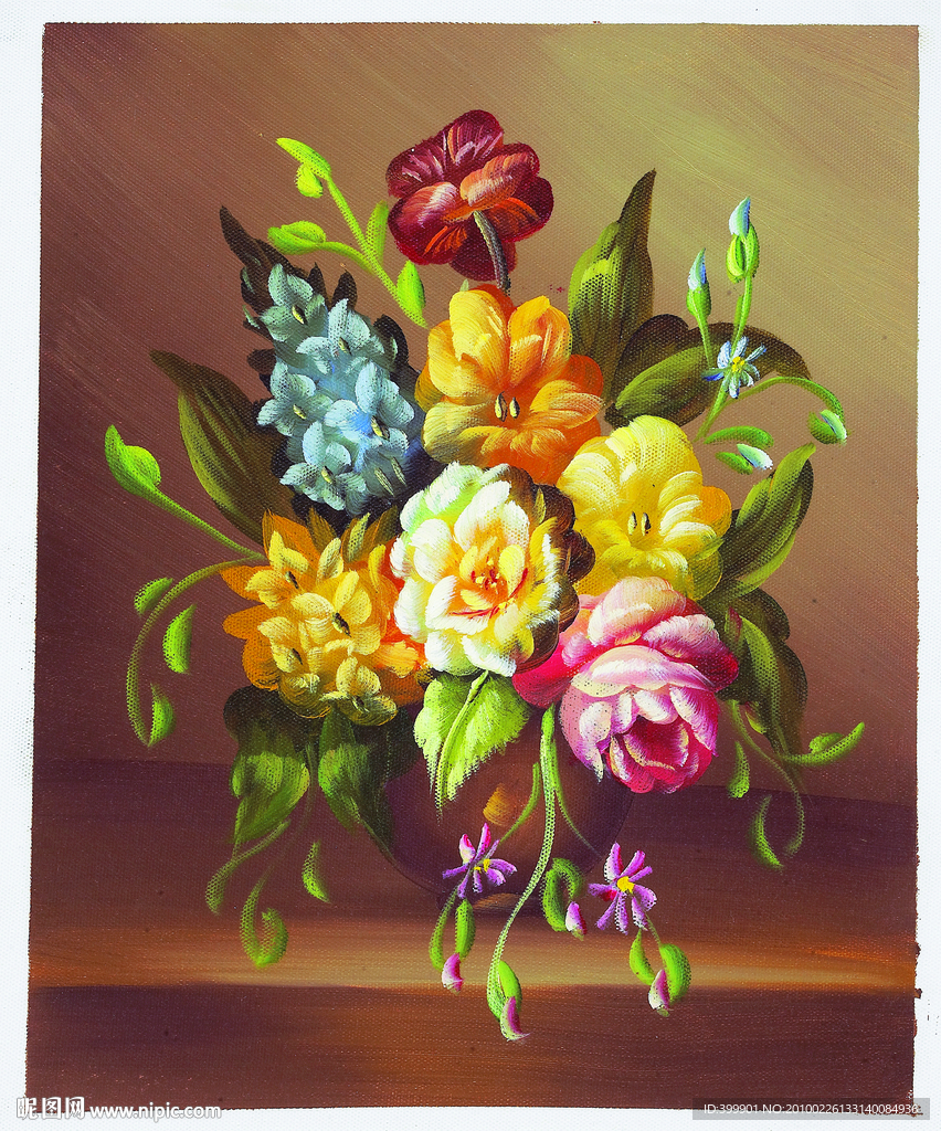 扫描花卉油画8（24厘米X29厘米）图片
