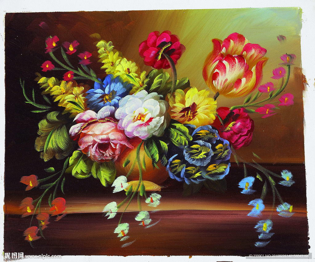扫描花卉油画12（30厘米X25厘米）图片