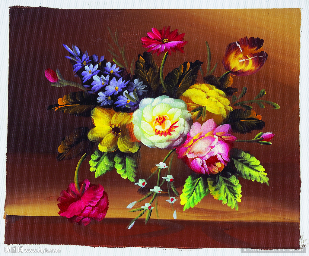 扫描花卉油画14（29厘米X24厘米）图片