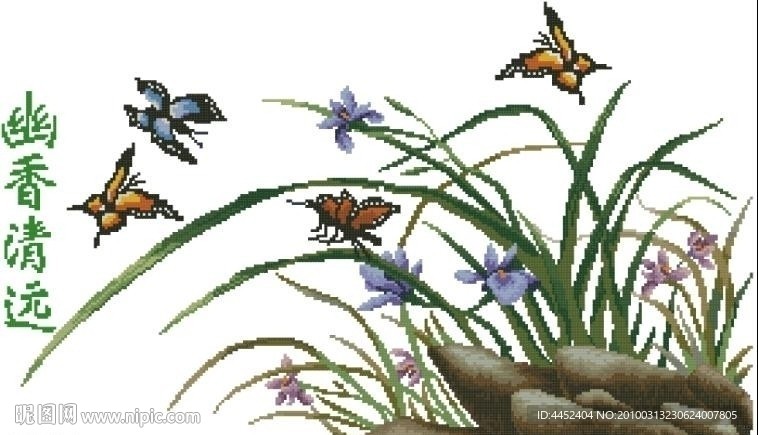 十字绣源文件 幽香清远