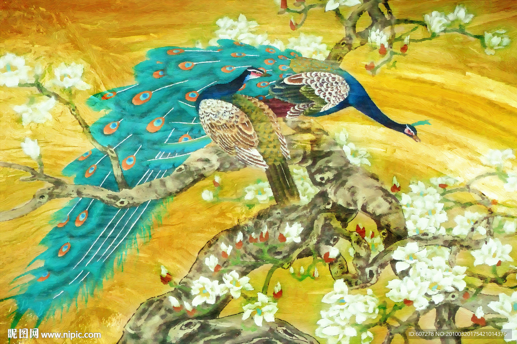 孔雀(60X40cm)