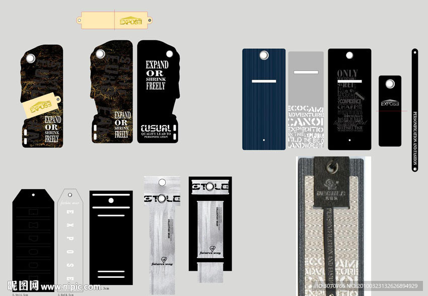 二套吊牌(FreeHand 10做的) 有实样图