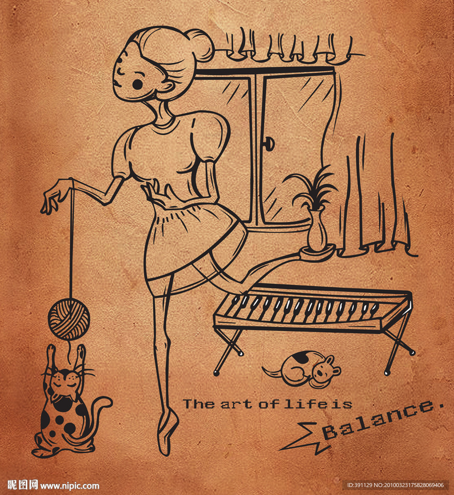 鼠绘作品(生活的艺术是平衡的)