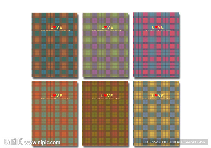 本本封面设计 可爱风格布纹一套6张