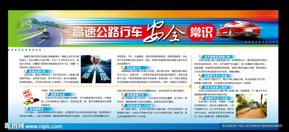 高速公路安全行车常识展板模板设计