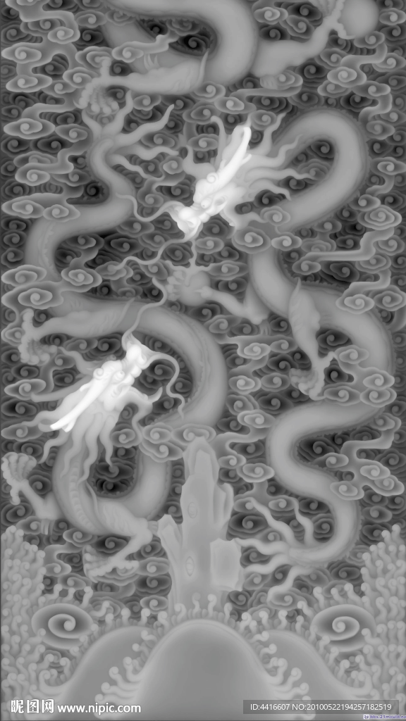 浮雕灰度图 龙