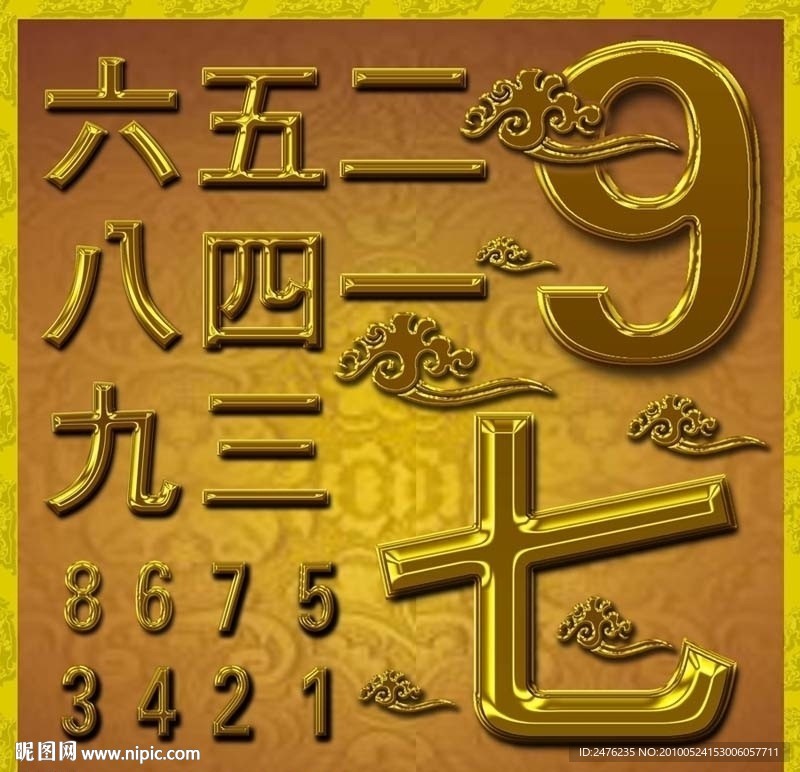 金色数字