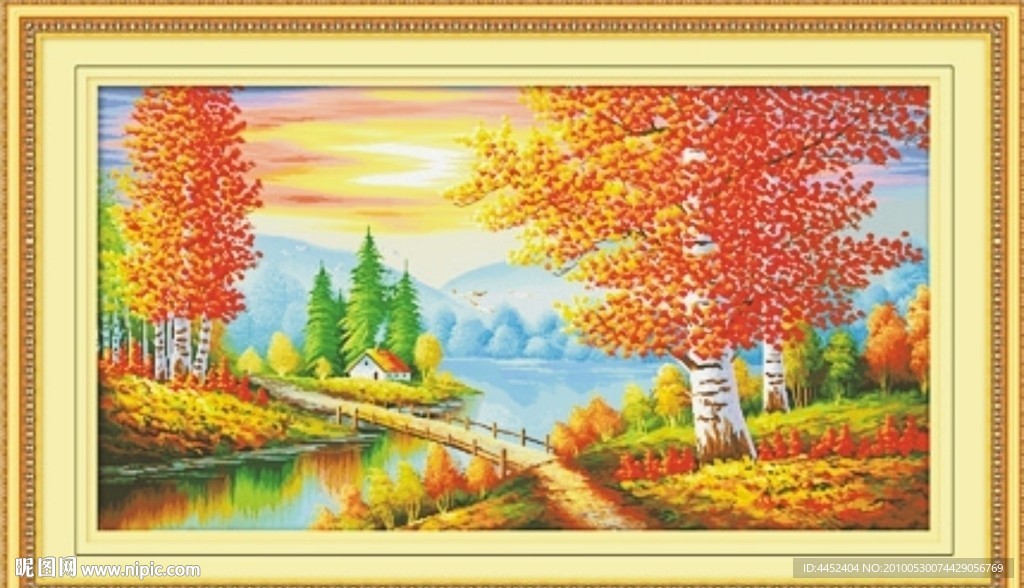 十字绣源文件 金秋富锦 图纸