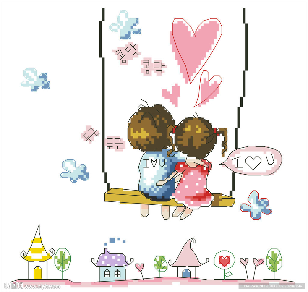 十字绣源文件 杂志情侣 图纸